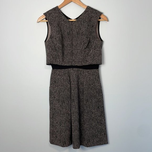 Rebecca Taylor Techy Herringbone Double-Layer Dress Size 0 - Picture 3 of 11